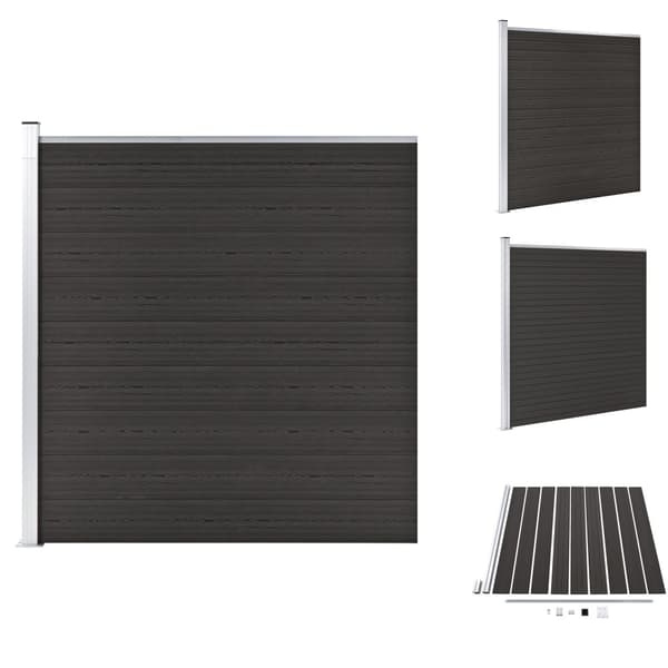 Havehegn - Living hegnspanel 175x186 cm WPC sort