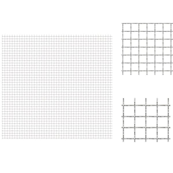 Havehegn - Living rillet trådnetspanel rustfrit stål 100 x 85 cm 21 x 21 x 2,5 mm