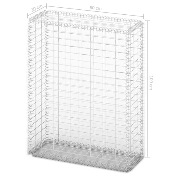 Aitapaneelit - Living Gabion/kivikori kansilla galvanoitu vaijeri 100x80x30 cm