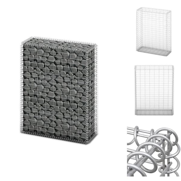 Aitapaneelit - Living Gabion/kivikori kansilla galvanoitu vaijeri 100x80x30 cm