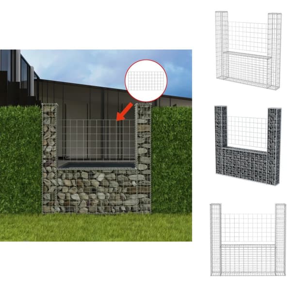 Havehegn - Living gabionkurv U-formet stål 160 x 20 x 150 cm