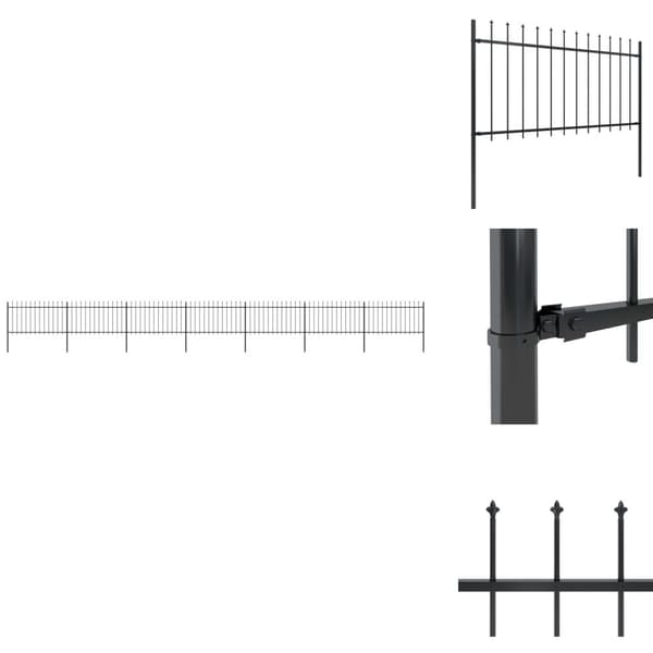 Havehegn - Living havehegn med spydtop 11,9 x 1 m sort stål