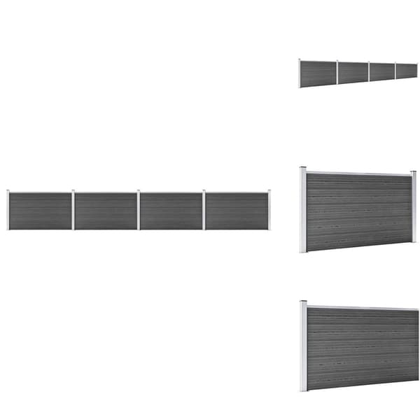 Havehegn - Living hegnspanelsæt 699x105 cm WPC sort