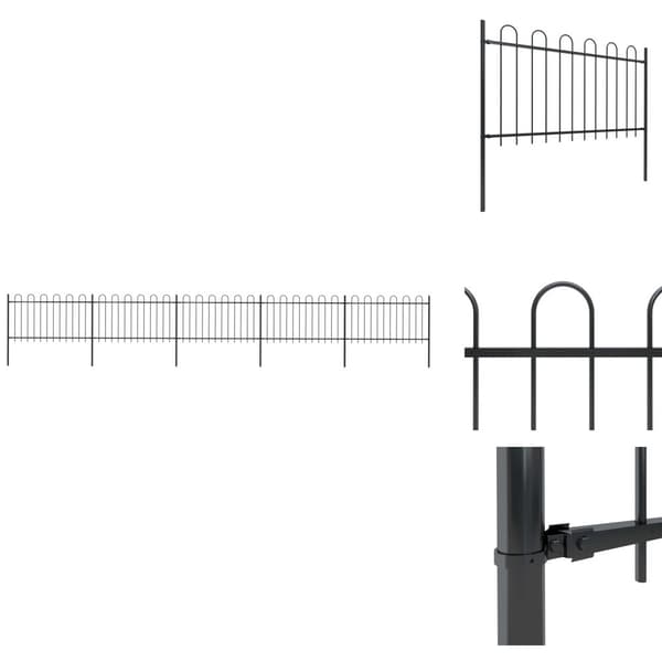 Havehegn - Living havehegn med buet top 8,5 x 1 m sort stål