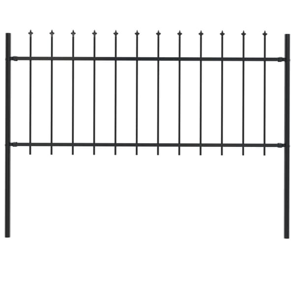 Staket - Living Trädgårdsstaket med spjuttopp stål 1,7x0.8 m svart