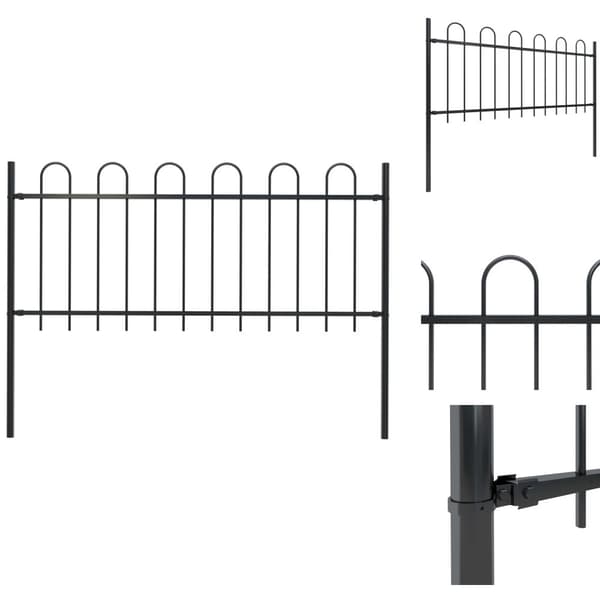 Havehegn - Living havehegn med buet top 1,7 m stål sort