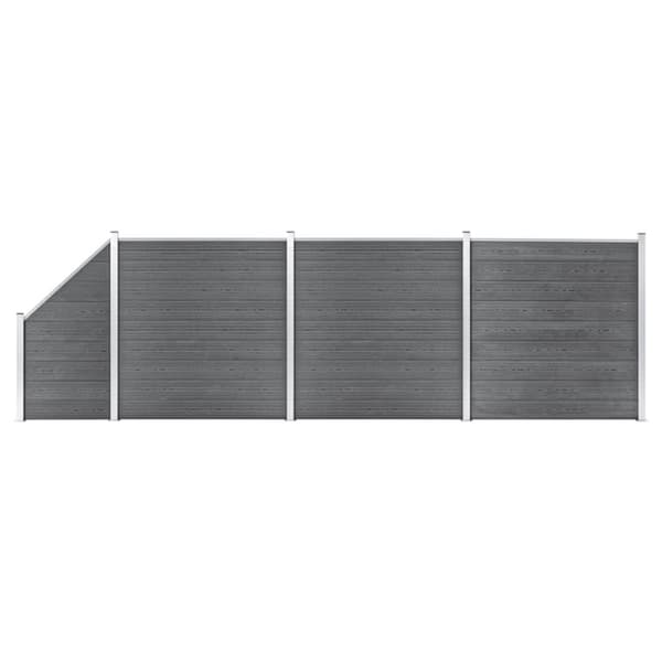 Aitapaneelit - Living Aitasarja 3 paneelia + 1 vinopaneeli WPC 619x186 cm harmaa