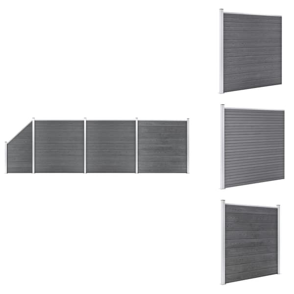 Aitapaneelit - Living Aitasarja 3 paneelia + 1 vinopaneeli WPC 619x186 cm harmaa