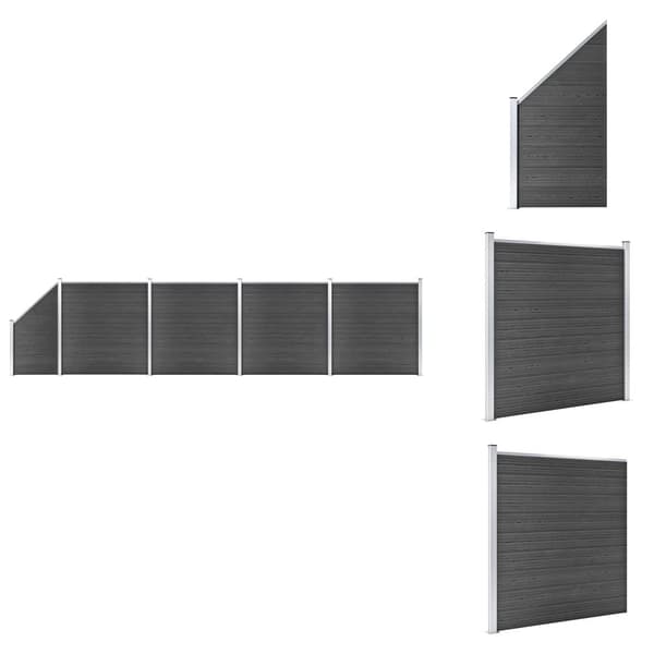 Havehegn - Living hegnspanelsæt 792x(105-186) cm WPC sort