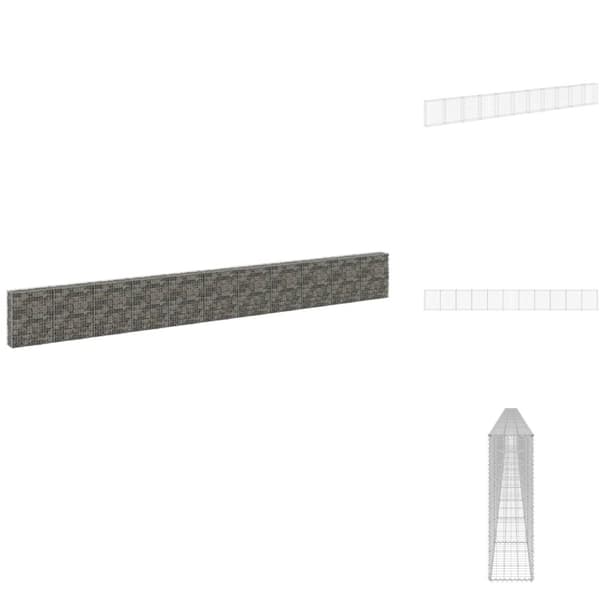 Havehegn - Living gabionvæg med dæksler 900x30x100 cm galvaniseret stål