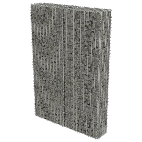 Havehegn - Living gabionvæg med dæksler 100 x 20 x 150 cm galvaniseret stål