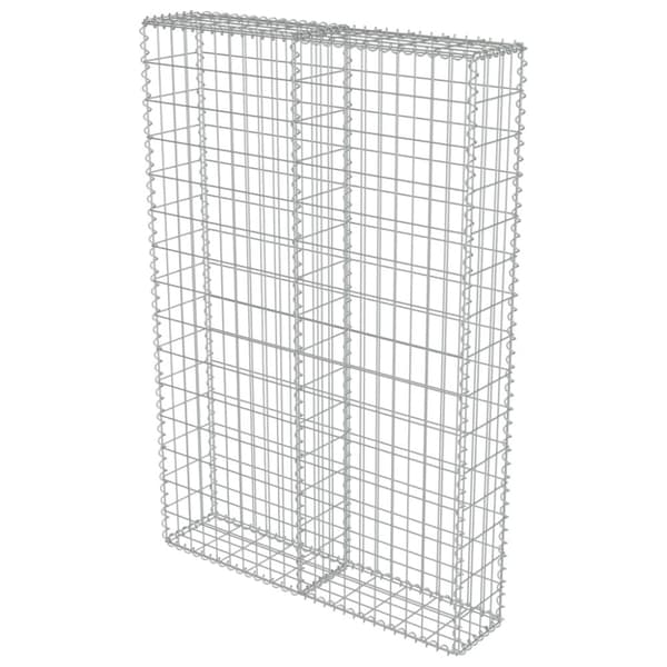 Havehegn - Living gabionvæg med dæksler 100 x 20 x 150 cm galvaniseret stål