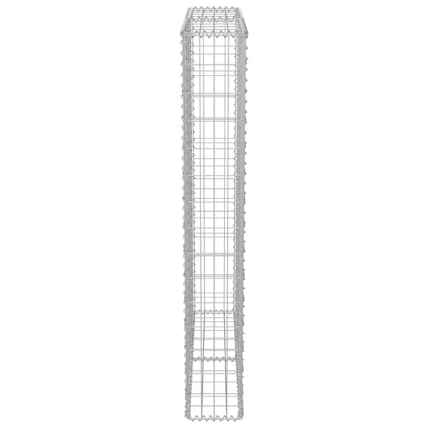 Havehegn - Living gabionvæg med dæksler 100 x 20 x 150 cm galvaniseret stål