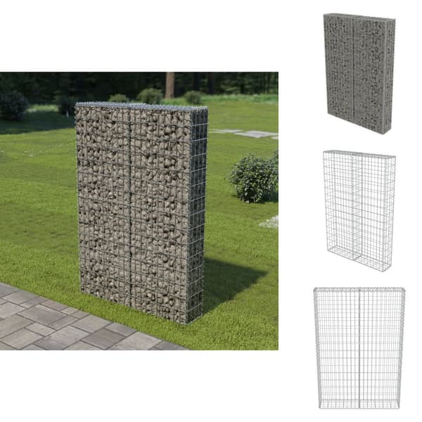 Havehegn - Living gabionvæg med dæksler 100 x 20 x 150 cm galvaniseret stål