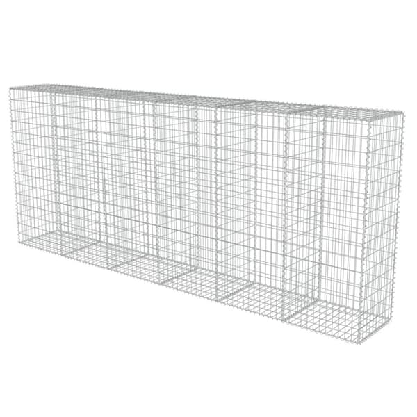 Havehegn - Living gabionvæg med dæksler galvaniseret stål 300 x 50 x 150 cm