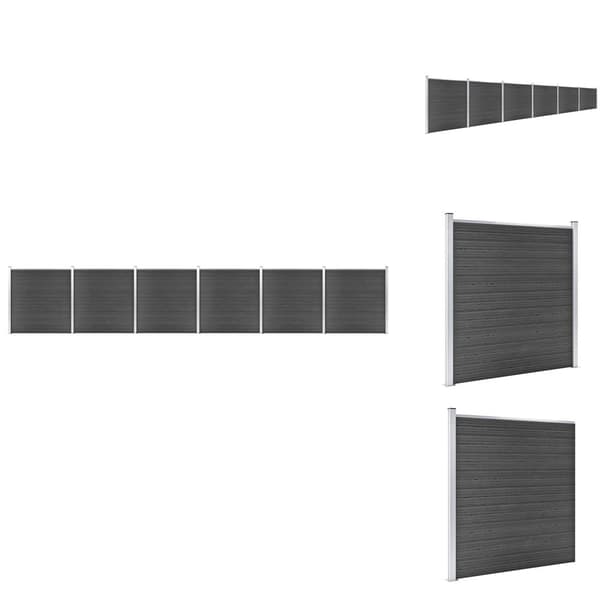 Havehegn - Living hegnspanelsæt 1045x186 cm WPC sort