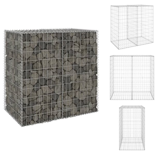 Havehegn - Living gabionvæg med dæksler 100x60x100 cm galvaniseret stål