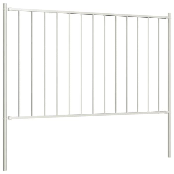 Havehegn - Living hegnspanel med stolper 1,7 x 1,25 m pulverlakeret stål hvid