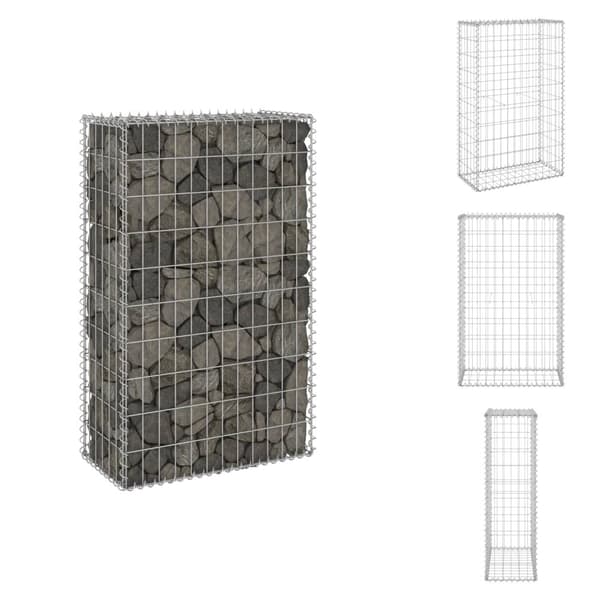 Havehegn - Living gabionvæg med dæksler 60x30x100 cm galvaniseret stål