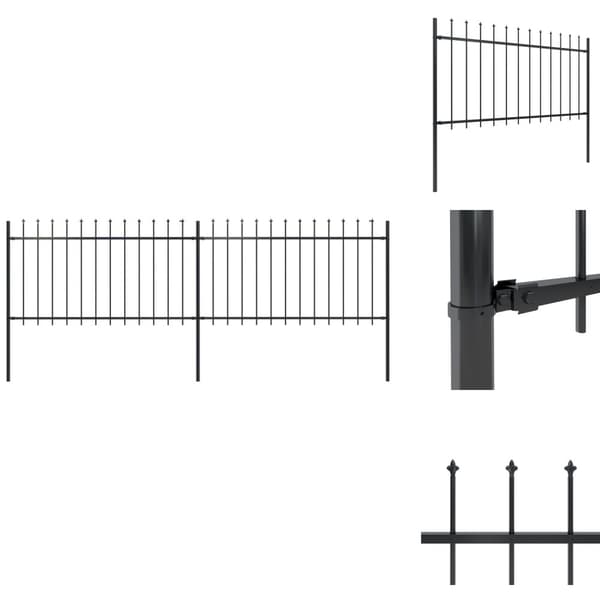 Havehegn - Living havehegn med spydtop 3,4 x 1 m sort stål