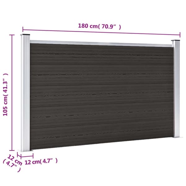 Staket - Living Staketpanel WPC 180x105 cm svart