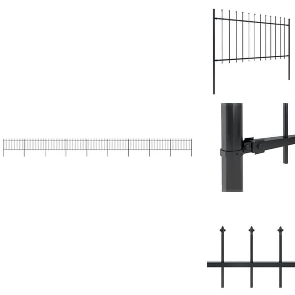 Havehegn - Living havehegn med spydtop 15,3 x 1 m sort stål