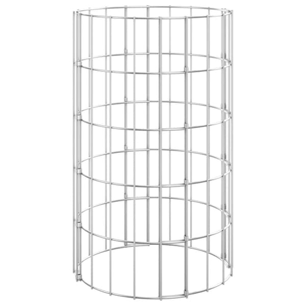 Staket - Living Planteringsgabion upphöjd rund galvaniserat stål Ø30x50 cm