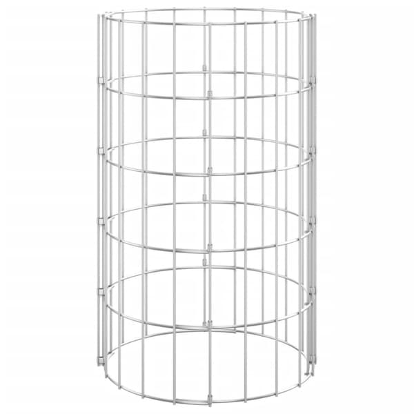 Staket - Living Planteringsgabion upphöjd rund galvaniserat stål Ø30x50 cm