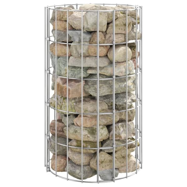 Staket - Living Planteringsgabion upphöjd rund galvaniserat stål Ø30x50 cm