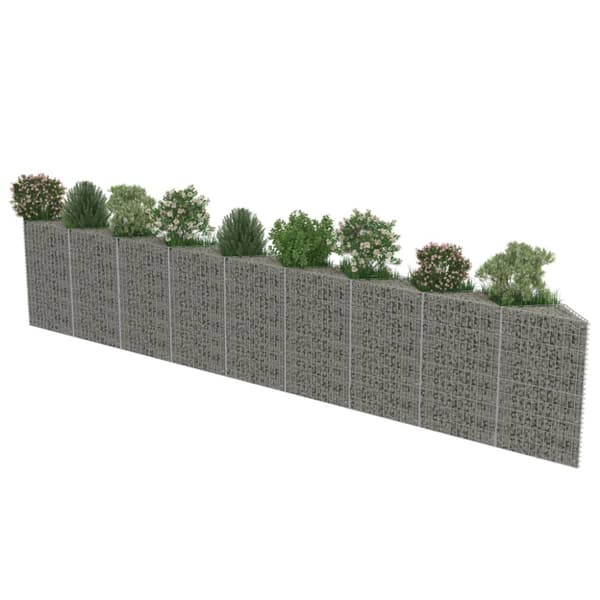 Havehegn - Living gabionvæg galvaniseret stål 630 x 30 x 100 cm