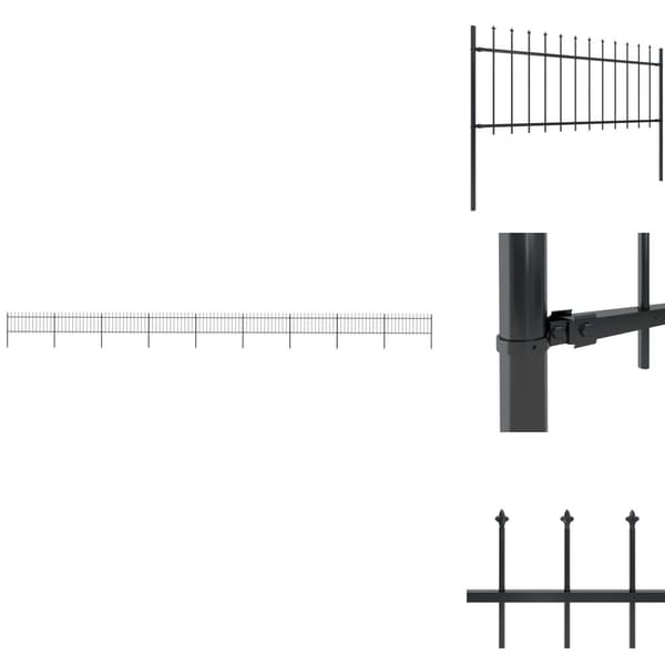 Havehegn - Living havehegn med spydspids 15,3 x 0,8 m stål sort