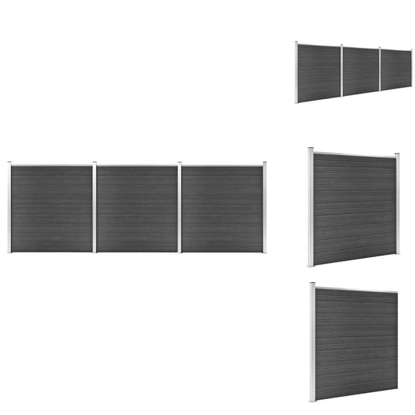 Havehegn - Living hegnspanelsæt 526x186 cm WPC sort
