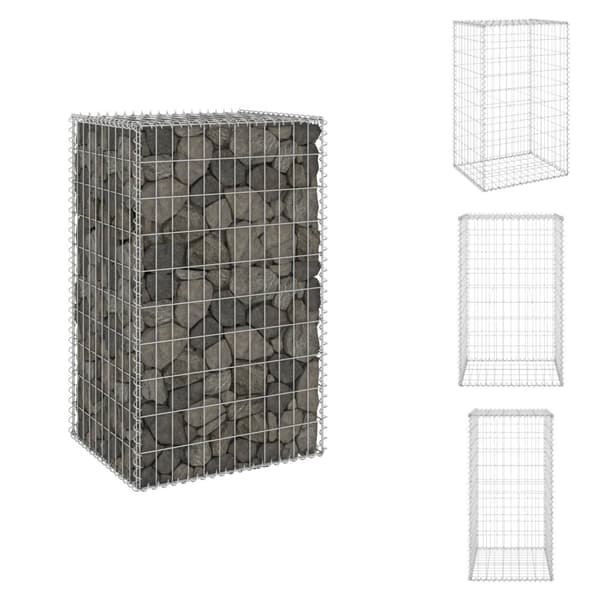 Havehegn - Living gabionvæg med dæksler 60x50x100 cm galvaniseret stål