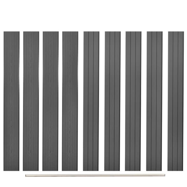 Havehegn - Living hegnsbrædder erstatning 9 stk. WPC 170 cm grå