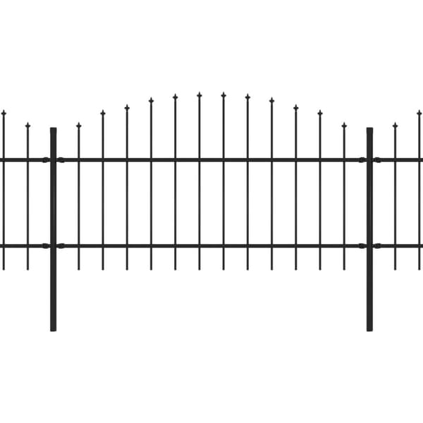 Havehegn - Living havehegn med spydtop (1-1,25) x 3,4 m sort stål