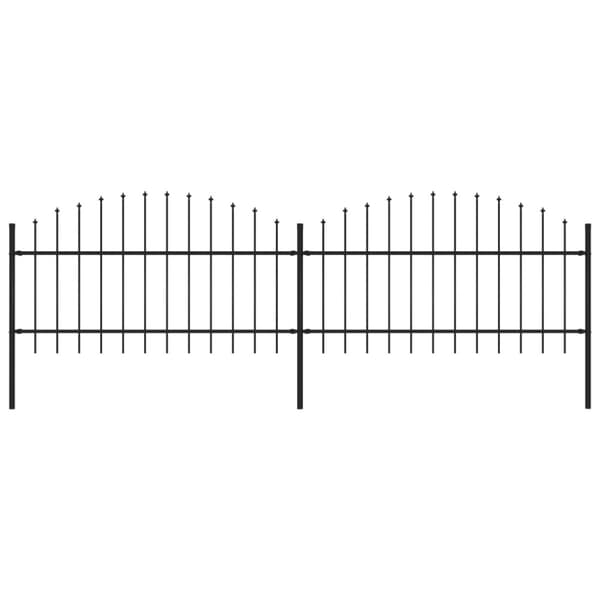 Havehegn - Living havehegn med spydtop (1-1,25) x 3,4 m sort stål
