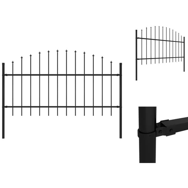 Havehegn - Living havehegn med spydtop (1-1,25) x 1,7 m stål sort