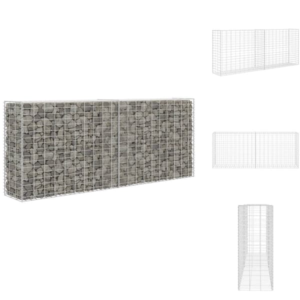 Havehegn - Living gabionkurv 85x30x200 cm galvaniseret stål