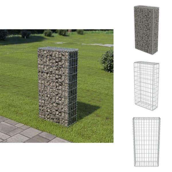 Aitapaneelit - Living Gabionseinä kansilla galvanoitu teräs 50x20x100 cm