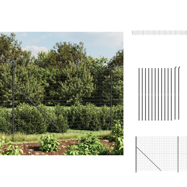 Havehegn - Living trådhegn med flange 1,4x25 m antracitgrå