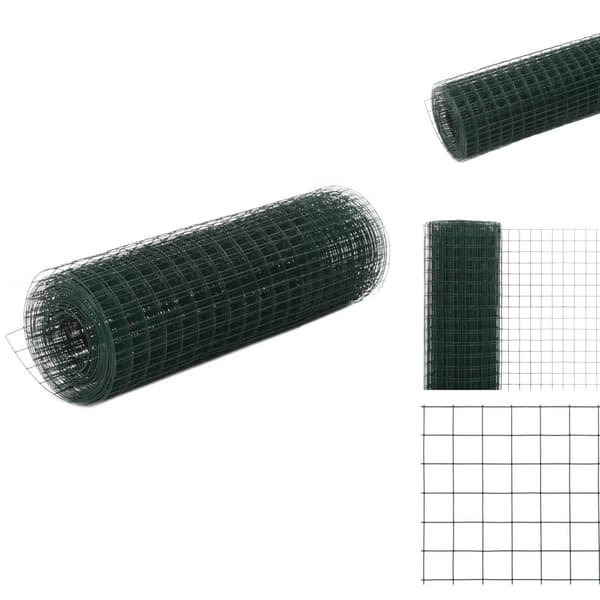 Havehegn - Living hønsenet stål med PVC-belægning 25 x 0,5 m grøn