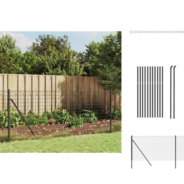 Havehegn - Living trådhegn 0,8x25 m galvaniseret stål antracitgrå