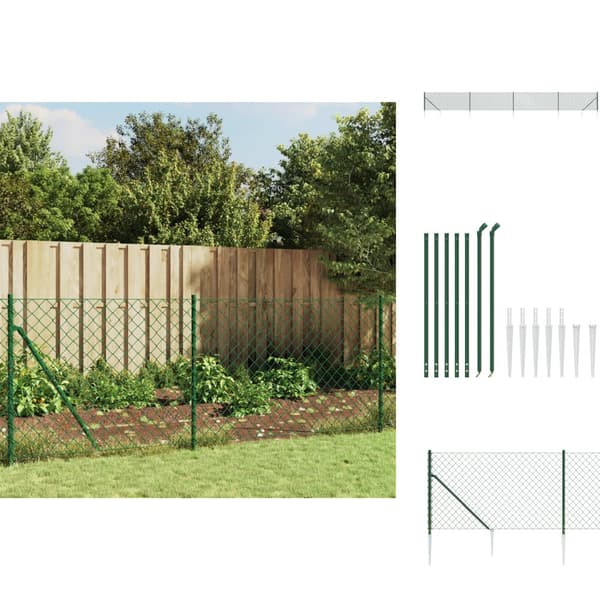 Havehegn - Living trådhegn med jordspyd 1x10 m grøn