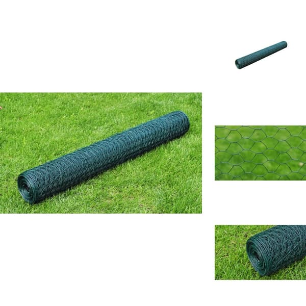 Havehegn - Living hønsenet galvaniseret stål med PVC-belægning 25 x 1 m grøn