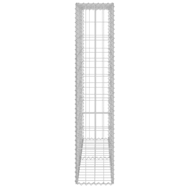 Havehegn - Living gabionvæg med dæksler galvaniseret stål 80 x 20 x 100 cm