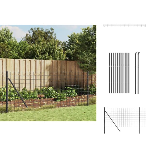 Havehegn - Living trådhegn 1x25 m galvaniseret stål antracitgrå