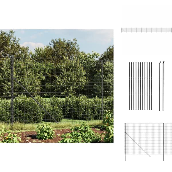 Havehegn - Living trådhegn 1,4x25 m galvaniseret stål antracitgrå