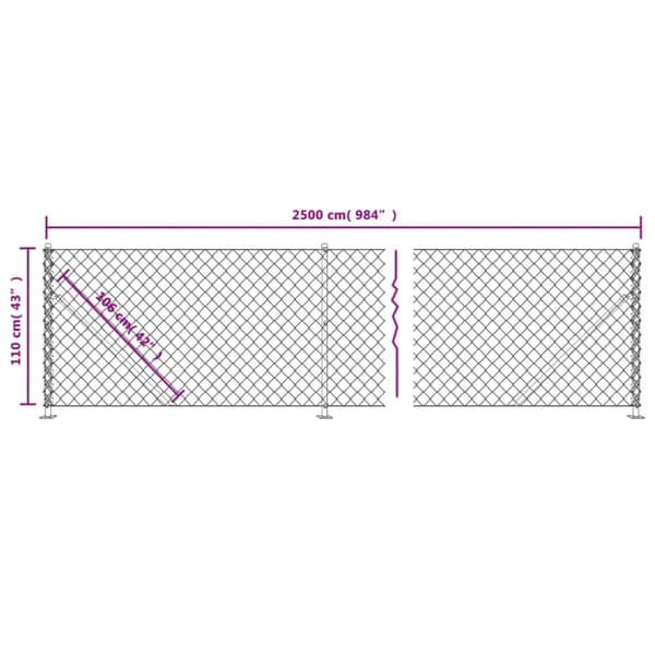 Havehegn - Living trådhegn med flange 1,1x25 m grøn