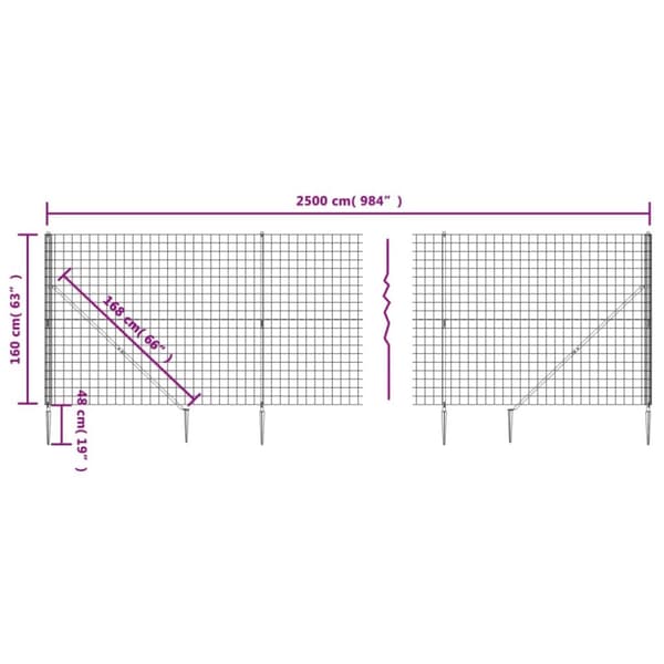 Aitapaneelit - Living Verkkoaita maapiikeillä antrasiitti 1,6x25 m