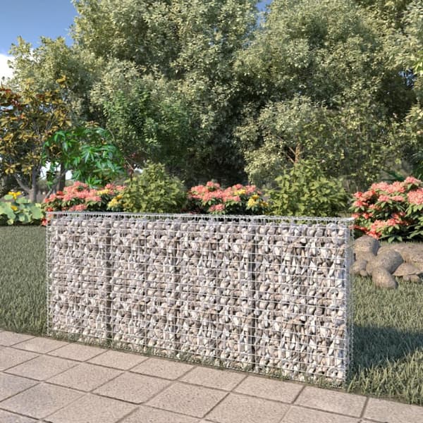 Gabionseinä kansilla galvanoitu teräs 200x20x85 cm - Gabionseinä - Gabionseinät - Home & Living
